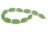 11 17mm Clear Green Frosted Glass Beads Frosted Bicone Beads Jewelry Making Beading Supplies Loose Beads Beach Glass Beads