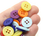 36 15mm Mixed Color Buttons Flat Round Plastic Four Hole Buttons Jewelry Making Beading Supplies Sewing Notions