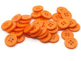 36 15mm Orange Buttons Flat Round Plastic Four Hole Buttons Jewelry Making Beading Supplies Sewing Notions