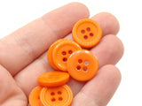 36 15mm Orange Buttons Flat Round Plastic Four Hole Buttons Jewelry Making Beading Supplies Sewing Notions