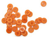 36 15mm Orange Buttons Flat Round Plastic Four Hole Buttons Jewelry Making Beading Supplies Sewing Notions