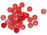 36 15mm Red Buttons Flat Round Plastic Four Hole Buttons Jewelry Making Beading Supplies Sewing Notions