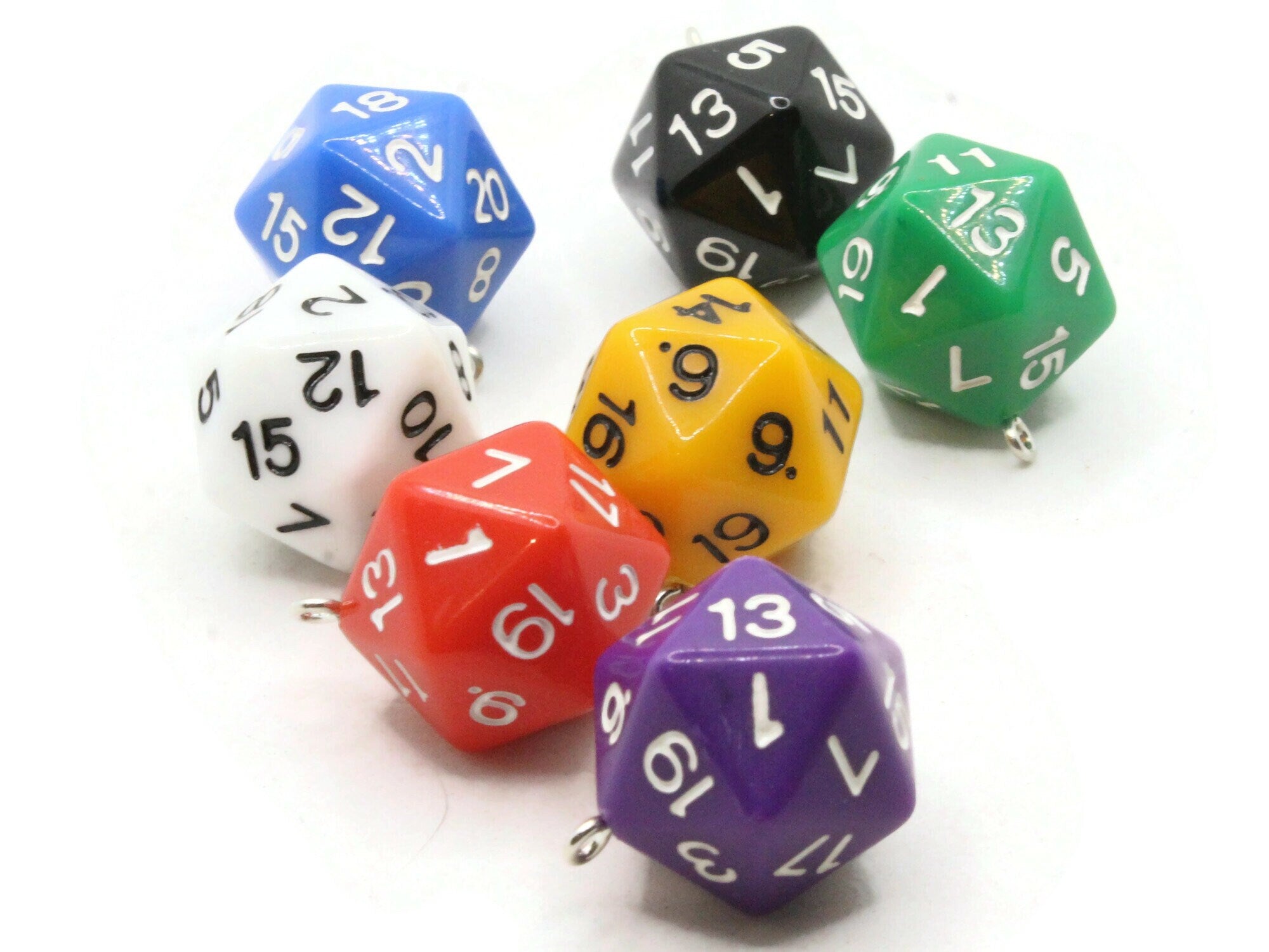 D20 Beads - 10 pc set - 20mm Polyhedral Dice Beads D12 D16 DND Beads - –  Delish Beads