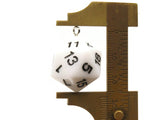 2 20mm White Resin D20 20 Sided Dice Charms Dice Pendants Jewelry Making Beading Supplies Beads not usable as dice.