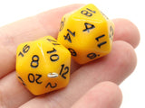 2 20mm Yellow Resin D20 20 Sided Dice Charms Dice Pendants Jewelry Making Beading Supplies Beads not usable as dice