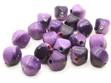 20 18mm Two Tone Purple Beads Vintage Plastic Square Oval Beads Jewelry Making Beading Supplies Loose Large Hole Beads to String