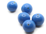 8 24mm Blue Wood Beads Round Beads Vintage Wood Beads Jewelry Making Beading Supplies New Old Stock Beads Shiny Beads