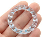 4 40mm Sky Blue Faceted Ring Beads Vintage Plastic Drops Jewelry Making Beading Supplies Loose Beads Large Hole Donut Beads Spacer Beads