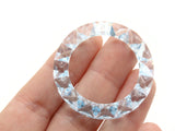 4 40mm Sky Blue Faceted Ring Beads Vintage Plastic Drops Jewelry Making Beading Supplies Loose Beads Large Hole Donut Beads Spacer Beads