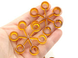 4 51mm Tortoise Shell Brown Vintage Plastic Beads Flower Beads Large Hole BeadsJewelry Making Beading Supplies Loose Beads to String