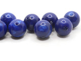9 14mm Round Blue Beads Vintage Beads Moonglow Lucite Beads Jewelry Making New Old Stock Craft Supplies Blue Lucite Beads Moon Glow Bead