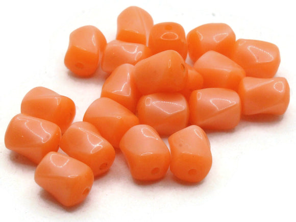 20 10mm Orange Twisted Tube Vintage Lucite Beads Moonglow Lucite Loose Beads Jewelry Making Beading Supplies Lightweight New Old Stock Beads