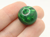 12 18mm Green Vintage Plastic Beads Puffed Coin Beads Jewelry Making Beading Supplies Loose Beads to String