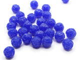 30 12mm Blue Pressed Rose Beads Full Strand Vintage Pressed Plastic Beads Round Floral Beads Jewelry Making Beading Supplies Smileyboy