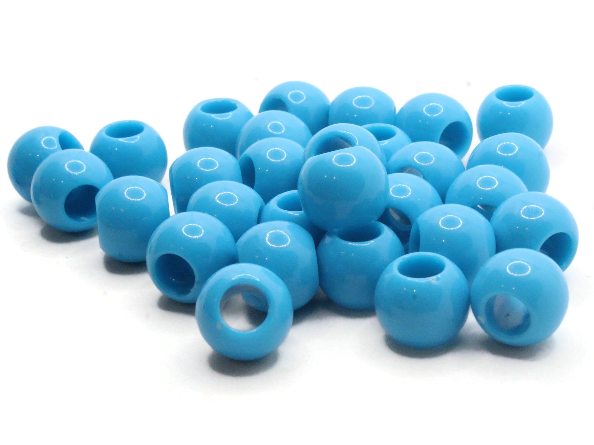 Glass Beads 3mm Hole Loose Beads for Bracelet Earring Making Blue Green