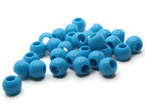30 14mm Cyan Blue Large Hole Beads Plastic Beads Jewelry Making Beading Supplies Round Beads Macrame Beads Hair Beads Loose Beads