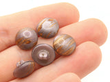 6 11mm Vintage Purple and Gold Glass Buttons Shank Buttons Sewing Notions Jewelry Making Beading Supplies Sewing Supplies