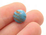 6 11mm Vintage Turquoise Blue and Gold Glass Buttons Shank Buttons Sewing Notions Jewelry Making Beading Supplies Sewing Supplies