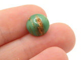 6 11mm Vintage Green and Gold Glass Buttons Shank Buttons Sewing Notions Jewelry Making Beading Supplies Sewing Supplies