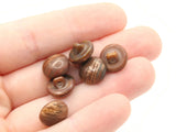 6 11mm Vintage Brown and Gold Glass Buttons Shank Buttons Sewing Notions Jewelry Making Beading Supplies Sewing Supplies