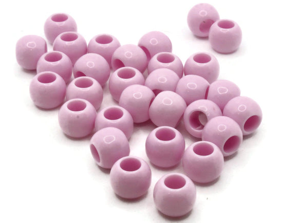 30 14mm Pale Pink Large Hole Beads Plastic Beads Jewelry Making Beading Supplies Round Beads Macrame Beads Hair Beads Loose Beads