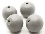 4 29mm Round Gray Wood Beads Vintage New Old Stock Wooden Beads Ball Beads Jewelry Making Beading Supplies