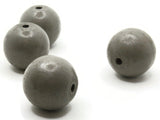 4 29mm Round Gray Wood Beads Vintage New Old Stock Wooden Beads Ball Beads Jewelry Making Beading Supplies