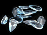 12 20mm Faceted Teardrop Cabochons Clear Ice Blue Cabochons Vintage West Germany Plastic Cabochons Jewelry Making Beading Supplies