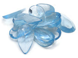 12 20mm Faceted Teardrop Cabochons Clear Ice Blue Cabochons Vintage West Germany Plastic Cabochons Jewelry Making Beading Supplies