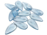 12 20mm Faceted Teardrop Cabochons Clear Ice Blue Cabochons Vintage West Germany Plastic Cabochons Jewelry Making Beading Supplies