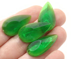 12 20mm Faceted Teardrop Cabochons Clear Green Cabochons Vintage West Germany Plastic Cabochons Jewelry Making Beading Supplies