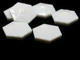 6 30mm Two Hole White Acrylic Beads Double Drilled Plastic Hexagon Open Back Beads Jewelry Making Beading Supplies Loose Beads Smileyboy