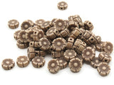 75 9mm Brown Flower Beads Small Plastic Beads Acrylic Floral Beads Jewelry Making Beading Supplies