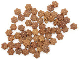 60 10mm Brown Flower Beads Small Plastic Beads Acrylic Floral Beads Jewelry Making Beading Supplies
