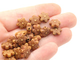 60 10mm Brown Flower Beads Small Plastic Beads Acrylic Floral Beads Jewelry Making Beading Supplies