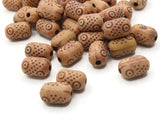 40 13mm Brown Polka Dot Patterned Tube Beads Plastic Beads Acrylic Beads Jewelry Making Beading Supplies Loose Beads