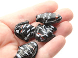 4 Black Lampwork Fish Beads Striped Glass Fish Beads Sea Life Animal Beads Loose Beads for Stringing Jewelry Making Beading Supplies