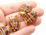 4 Brown Lampwork Fish Beads Striped Glass Fish Beads Sea Life Animal Beads Loose Beads for Stringing Jewelry Making Beading Supplies