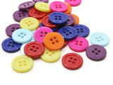 36 15mm Mixed Color Buttons Flat Round Plastic Four Hole Buttons Jewelry Making Beading Supplies Sewing Notions
