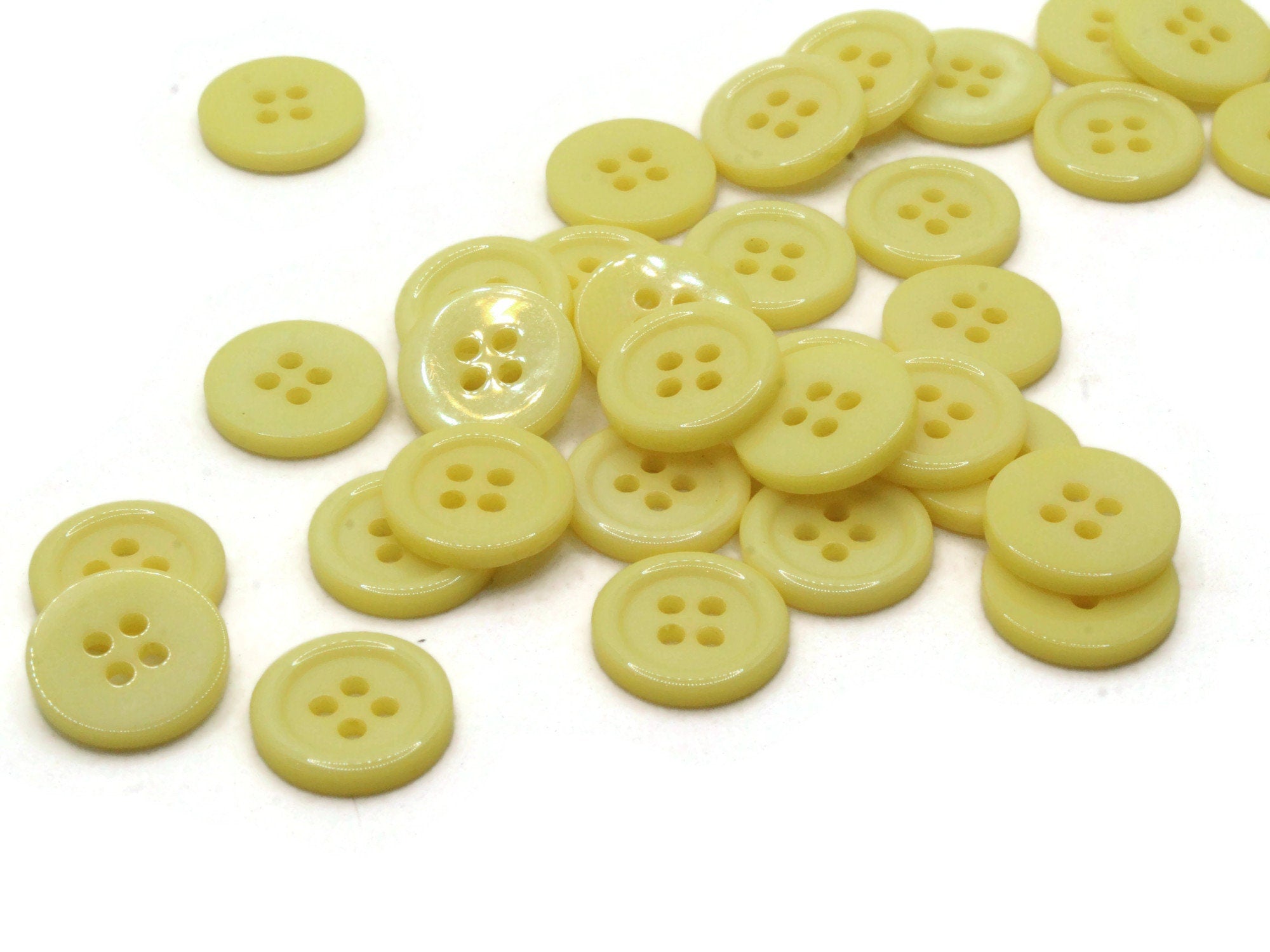 VERTICAL HOLE Yellow Flat Round Smiley Face Beads  6mm/8mm/10mm/12mm/14mm/16mm 