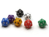 2 20mm Assorted Color Resin D20 20 Sided Dice Charms Dice Pendants Jewelry Making Beading Supplies Beads not usable as dice.