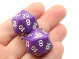 2 20mm Purple Resin D20 20 Sided Dice Charms Dice Pendants Jewelry Making Beading Supplies Beads not usable as dice.
