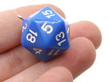 2 20mm Blue Resin D20 20 Sided Dice Charms Dice Pendants Jewelry Making Beading Supplies Beads not usable as dice.