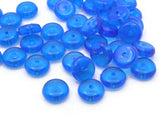 40 12mm Clear Blue Disc Beads Vintage Plastic Beads Rondelle Beads Loose Beads Round Beads Jewelry Making Beading Supplies
