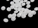40 10mm White Faceted Saucer Beads Vintage Plastic Beads Dangle Beads Loose Beads Round Beads Jewelry Making Beading Supplies