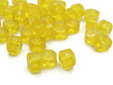 40 10mm Clear Yellow Disc Beads Vintage Plastic Beads Rondelle Beads Loose Beads Round Beads Jewelry Making Beading Supplies