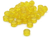 40 10mm Clear Yellow Disc Beads Vintage Plastic Beads Rondelle Beads Loose Beads Round Beads Jewelry Making Beading Supplies