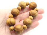 14 Brown Wooden Beads Mixed Size Round Wood Beads Large Hole Macrame Bead Assortment Jewelry Making Beading Supplies