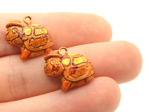 Plastic Turtle Pendants Vintage Tortoise Charms Jewelry Making Beading Supplies Lightweight Animal Charms  Smileyboy