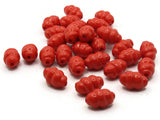 30 18mm Red Plastic Beads Twisted Oval Beads Jewelry Making Beading Supplies Loose Beads to String
